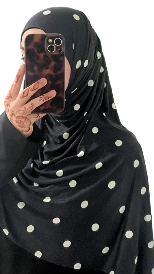 Black polkadot • printed jersey 