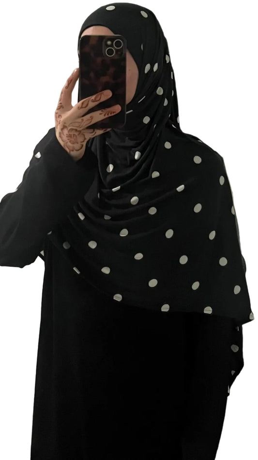 Black polkadot • printed jersey ￼